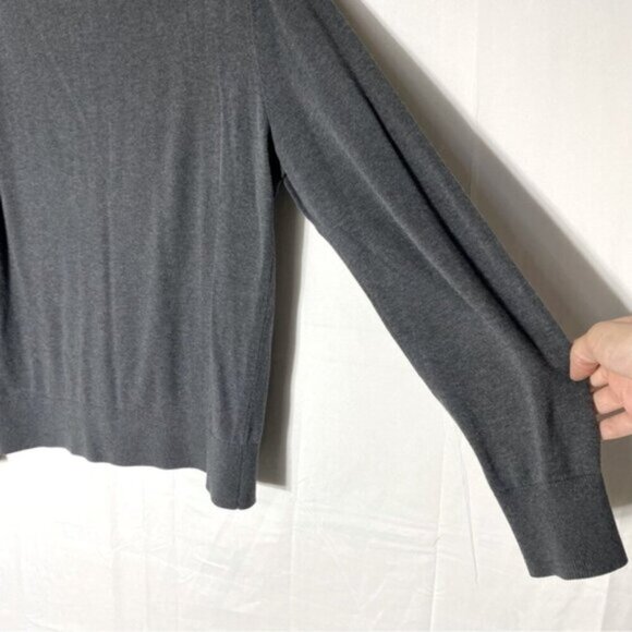 Tommy Hilfiger Grey Pima Cotton Knit V Neck Pullover Light Sweater L - Picture 8 of 13